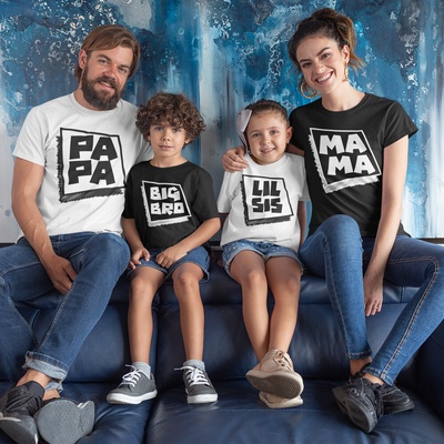 Tričko s potlačou PA-MA-LIL-BIG biela