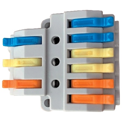 ELMARK РАЗКЛОНИТЕЛНА КЛЕМА 3 ВХОДА/6 ИЗХОДА 4mm2 (31034)