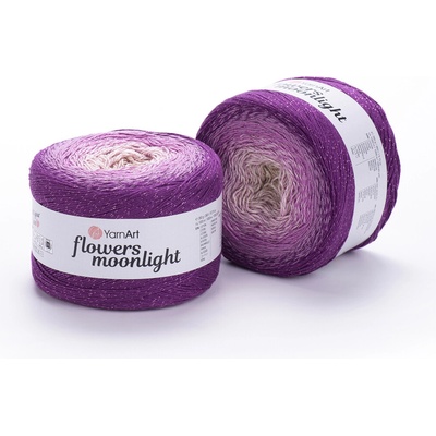 Yarn Art Příze Flowers Moonlight 3290 smetanová, lila, fialová