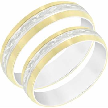 Eppi Zdobené dvojfarebné obrúčky zo zlata Pruet RW40258