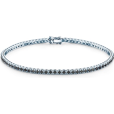 SAVICKI Тенис гривна Luminy 1, 9 мм: бяло злато, черни диаманти