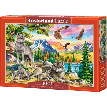 Castorland Пъзел Castorland от 1000 части - Вълче семейство и орли (C-104970-2)