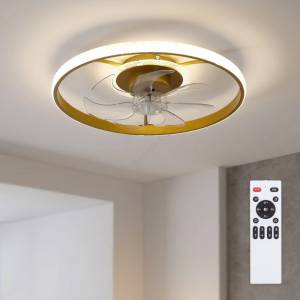 Brilagi - Димируем LED таванен вентилатор LED/66W/230V 55 см бял/златист + дистанционно управление (BG4017)