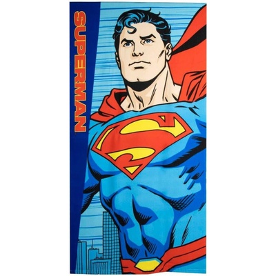 CurePink ručník osuška Dc Comics Superman Logo 70 x 140 cm