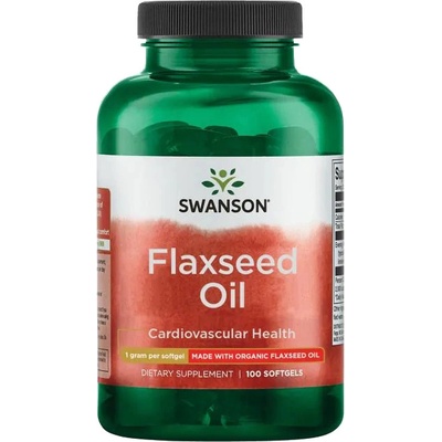 Swanson Olej Lněný Flaxseed Oil 1000 mg 100 kapsúl