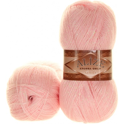 Alize Angora Gold Simli 271 světle růžová