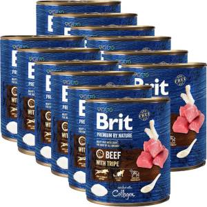 Brit Консерва Brit premium by Nature говеждо и трепанги 12 x 800 г
