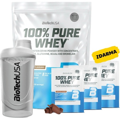 AKCE BioTech 100% Pure Whey 1000 g + ZDARMA Šejkr 600 ml + 3x vzorek – Zboží Mobilmania