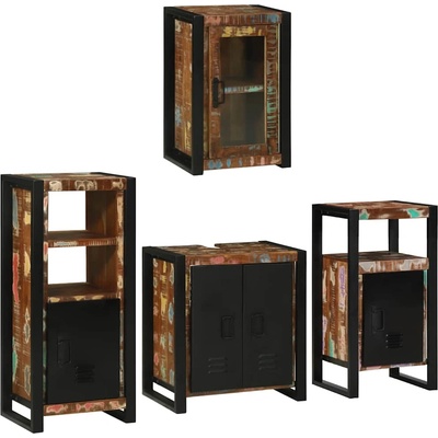 vidaXL Комплект мебели за баня 4 pcs Солидна рециклирана дървесина (3305697)