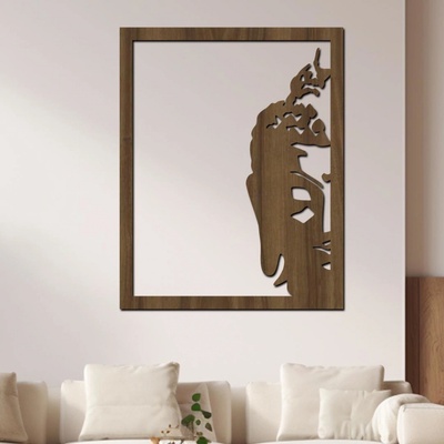 dřevo života Dřevěná dekorace BUDHA BALI Rozměry (cm): 48x60, Zvolte barvu dekoru: Ořech