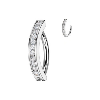 Šperky4U piercing do pupíku se štítem a zirkony WP0080