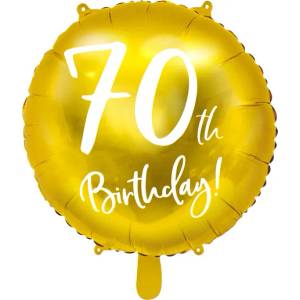 PartyDeco Фолиев балон - 70 броя (златен) 45 см