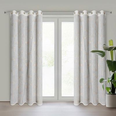 Takoy Záclona Amalia z etamínu s potlačou svetlo zlatých kvetov 140 x 250 cm-HF-452473 | 140 x 250 cm