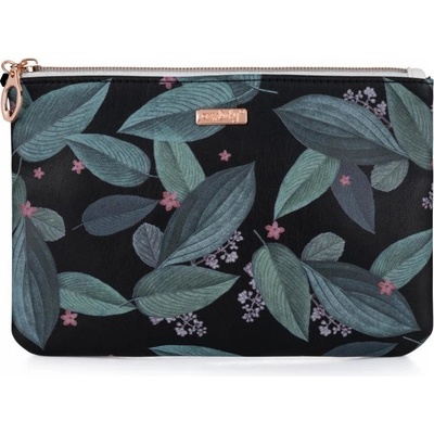 Oxylady Kozmetická taška plochá Dark leaves