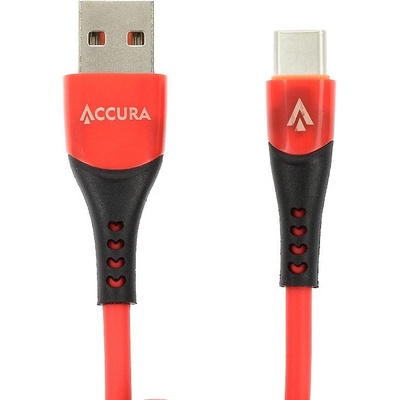 Accura ACC2286 USB-A - USB-C, 1m, červený