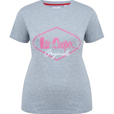 Lee Cooper Дамска тениска Lee Cooper Diamond T Shirt Ladies - Grey Marl