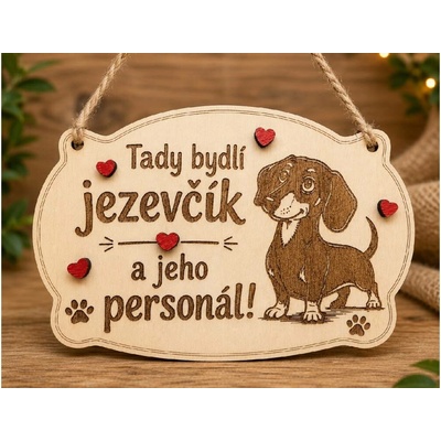 Dekorace z Řečice Dřevěná cedulka 18cm♥️ Jezevčík
