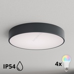 Brilagi - LED RGBW таванно осветително тяло за баня CLARE 4xE27/12W/230V диаметър 50 cm антрацит IP54 (LEDBG5224)