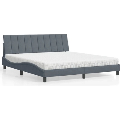 zahrada-XL 3208611 Postel s matrací tmavě šedá samet