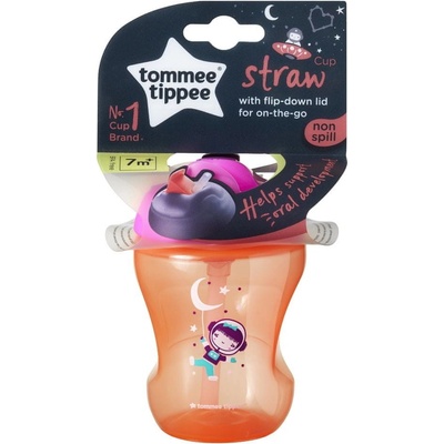 Tommee Tippee netečúci hrnček so slamkou Straw Cup 230ml pink