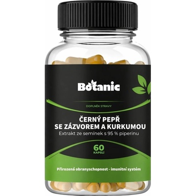 Botanic Černý pepř se zázvorem a kurkumou 60 kapslí