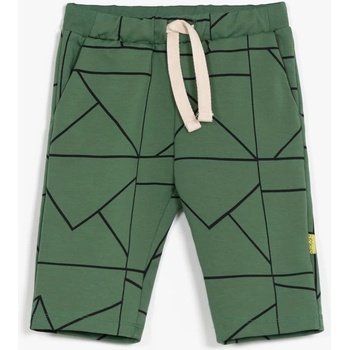 Muffin Mode chlapecké biobavlěné kraťasy s grafickým vzorem zelené