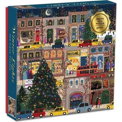 Galison - Puzzle Winter Lights metalické - 500 piese