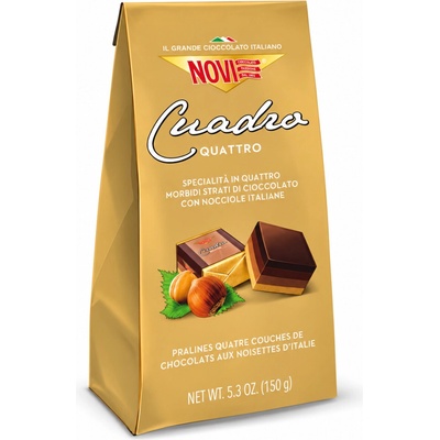 Novi Cuadro pralinky v štyroch vrstvách čokolády s lieskovými orieškami 10 x 150 g