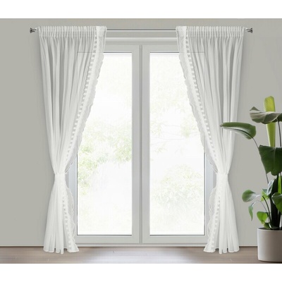 ZÁCLONA LARISA RIASIACA PÁSKA 140 X 270 CM BIELA
