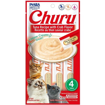 Inaba Churu Pyré cat Tuniak s krabou príchuťou 4 x 14 g