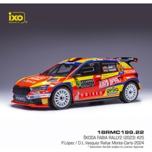 IXO Škoda Fabia Rally2 Rallye Monte Carlo 2024 #25 Lopéz Vasquez 1:18