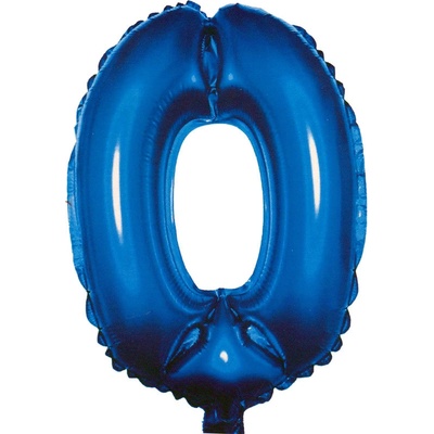 Fóliový balónek modrý číslo 0 82 cm 4514