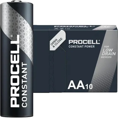 Duracell Алкална батерия LR6 1, 5V AA 10pk опаковка CONSTANT MN1500 PROCELL (PROCELL-LR6-10PK-CON)