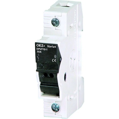 OEZ OEZ:41003 Pojistkový odpojovač OPVF10-1 Ie 32 A, Ue 1000 V d.c., pro válcové pojistkové vložky 10x38 pro jištění fotovoltaických systémů, 1-pól. provedení, náhrada za OPF10