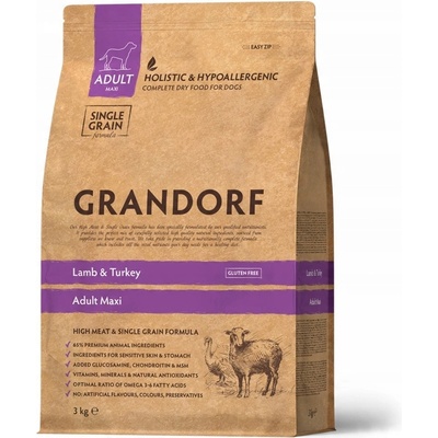 Grandorf Adult Medium & Maxi Jehněčí & Krůtí 3 kg