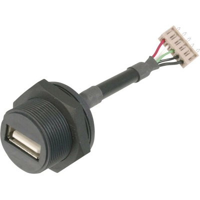 Konektor USB 2.0 - IP67 zásuvka, vstavateľná USB Zásuvka na 5-kolíkovom konektore A-USB-APFS ASSMANN WSW Množstvo: 1 ks