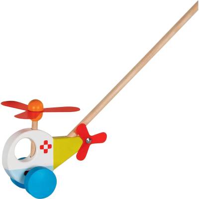 Goki Детска играчка за бутане Goki - Хеликоптер (54891)