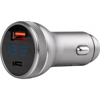 Amio USB nabíječka do auta s voltmetrem 12/24V USB+USB-C 38W | – Zbozi.Blesk.cz