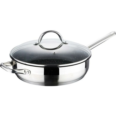 Bergner Pánev s mramorovým povrchem a poklicí GOURMET 24 cm nerez