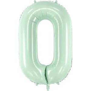 Party Deco Фолиев Балон Цифра, Светло Зелено - 72 см - 0 (fb230g-0-012)