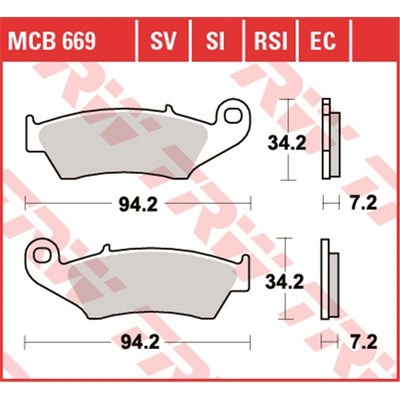 Predné brzdové doštičky / obloženie TRW / Lucas Yamaha WR 450 F 2006 - směs RSI