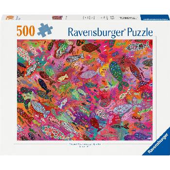 Ravensburger Пъзел Ravensburger от 500 части - Цветни рибки (12001844)