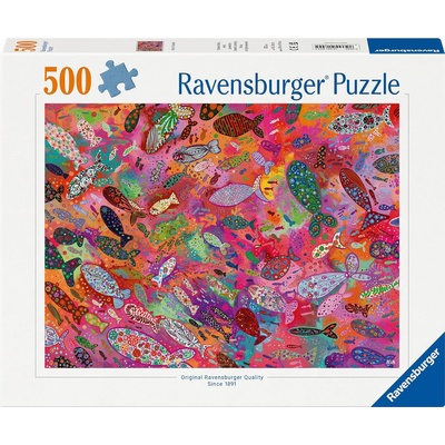 Ravensburger Пъзел Ravensburger от 500 части - Цветни рибки (12001844)