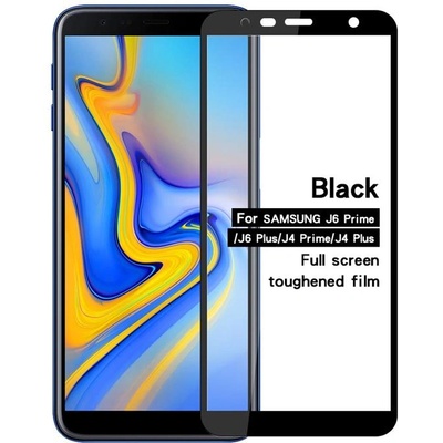 Удароустойчив стъклен протектор покриващ целия екран марка MOFI за Samsung Galaxy J4+/ J6+ - цвят черен