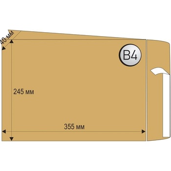 Top Office Плик, B4, 250 x 353 mm, хартиен, с разширение, съ (1560120082)