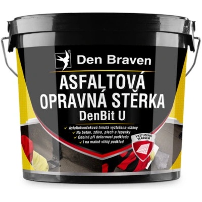 Den Braven Asfaltová opravná stěrka DenBit U, kbelík 10 kg, černá – Sleviste.cz