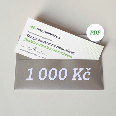nanosilver Dárkový poukaz nanosilver k okamžitému stažení 1 000 Kč - Dárkový poukaz A4 1000Kč