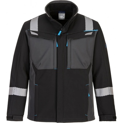 PortWest MODAFLAME WX3 FR704 Nehořlavá a reflexní softshellová bunda Stretch černá