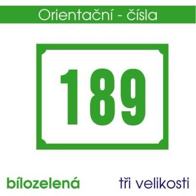 Orientační čísla - bílozelená - 15x12 cm / destička tl. 5mm