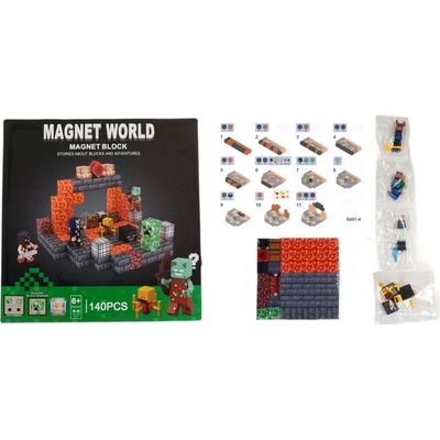Toybit Magnetická stavebnice Minecraft Danger svítící 101 ks